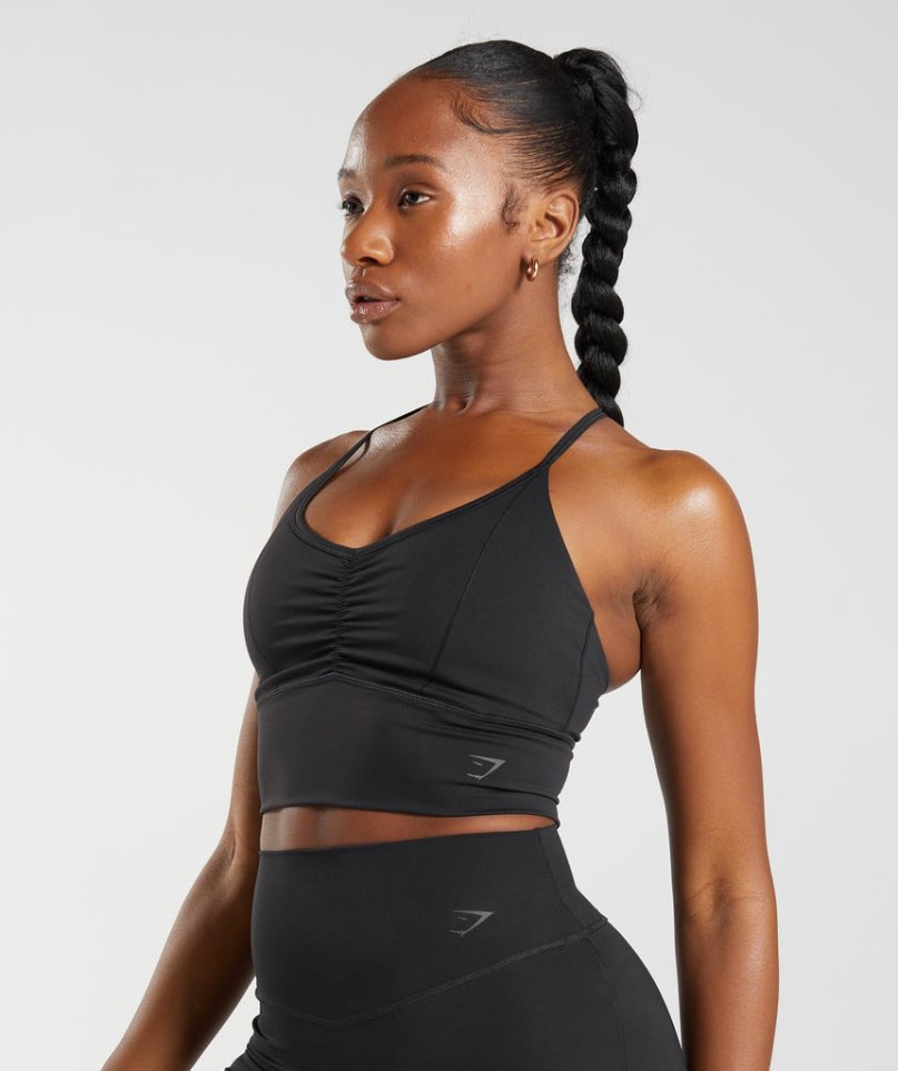 Women's Gymshark Elevate Longline Sports Bra Black | CA 10376N